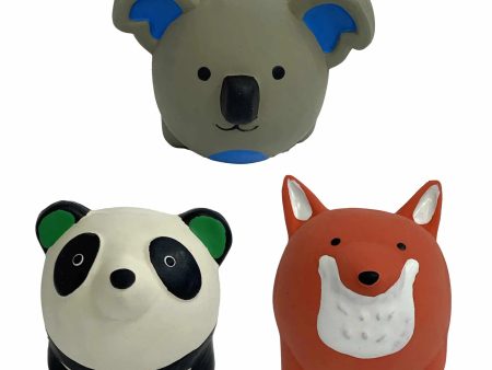 Multipet Minipet Latex Round Animals Dog Chew Toy Assorted Animals 2.5  Online Sale