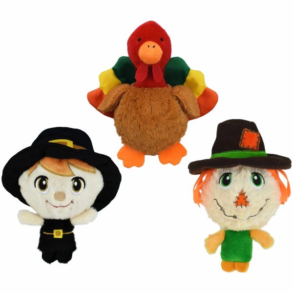 Multipet Harvest Knobby Noggin  Assorted Characters Dog Toy Supply