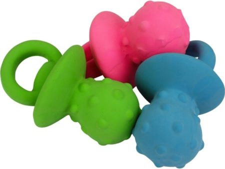 Multipet Minipet Pacifier Dog Chew Toy Assorted Colors 4  For Discount