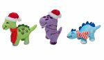 SnugArooz Christmas Dinos Plush Dog Toy 3pk Cheap