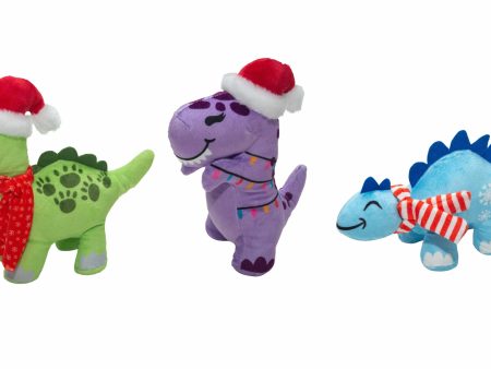 SnugArooz Christmas Dinos Plush Dog Toy 3pk Cheap