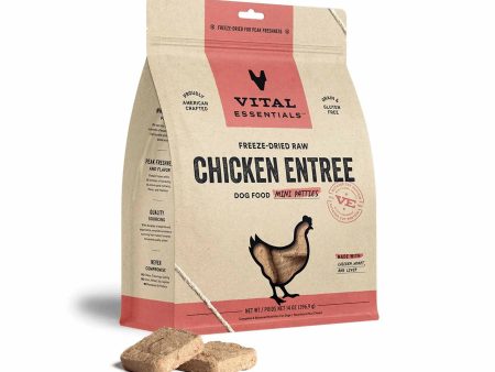 Vital Essentials(R) Freeze-Dried Raw Chicken Entree Dog Food Mini Patties, 14 oz Cheap