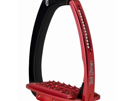 Tech Stirrups Stijgbeugels Venice Sloped Evo Swarovski Zwart Rood For Cheap