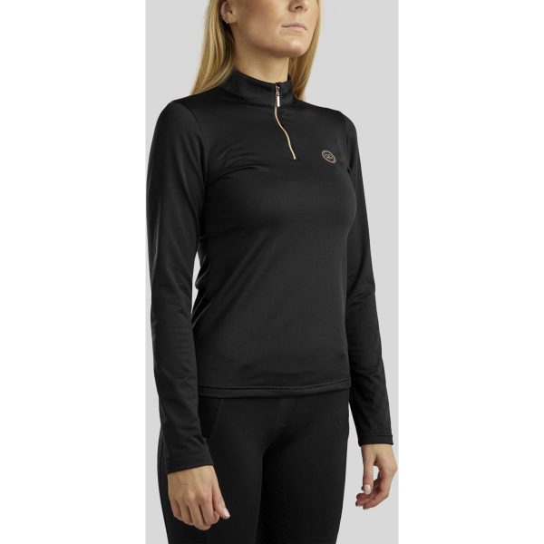 Rebel Shirt Baselayer Rosegold Crystals Zwart on Sale