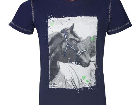 Red Horse T-Shirt met Print Blauw For Discount