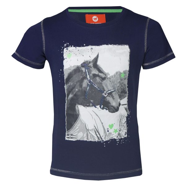 Red Horse T-Shirt met Print Blauw For Discount