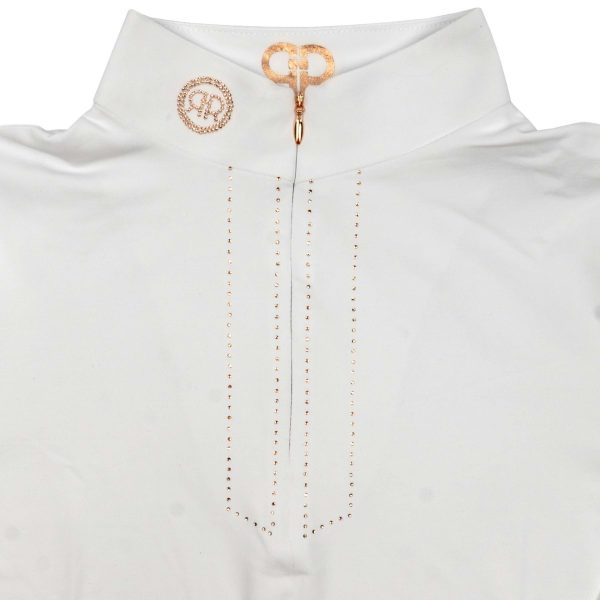 Rebel Wedstrijdshirt Rosegold Crystals Wit For Cheap