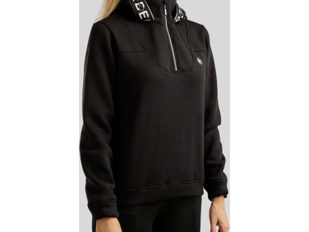 Rebel Hoodie Quarter Zip Logo Zwart Fashion