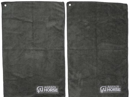 Agradi Horse Handdoekje Microfibre per Paar Grijs Online now