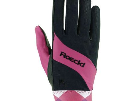 Roeckl Rijhandschoenen Martingal Zwart Posh Pink on Sale