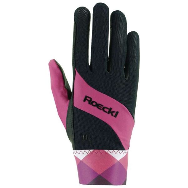 Roeckl Rijhandschoenen Martingal Zwart Posh Pink on Sale