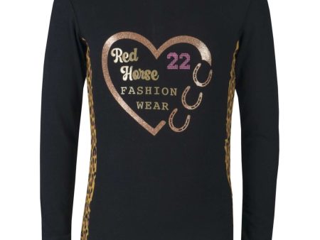 Red Horse Shirt Roar Zwart Discount